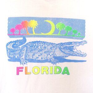 1980s Vintage Florida neon alligator palm tree moon print t shirt men's size XL